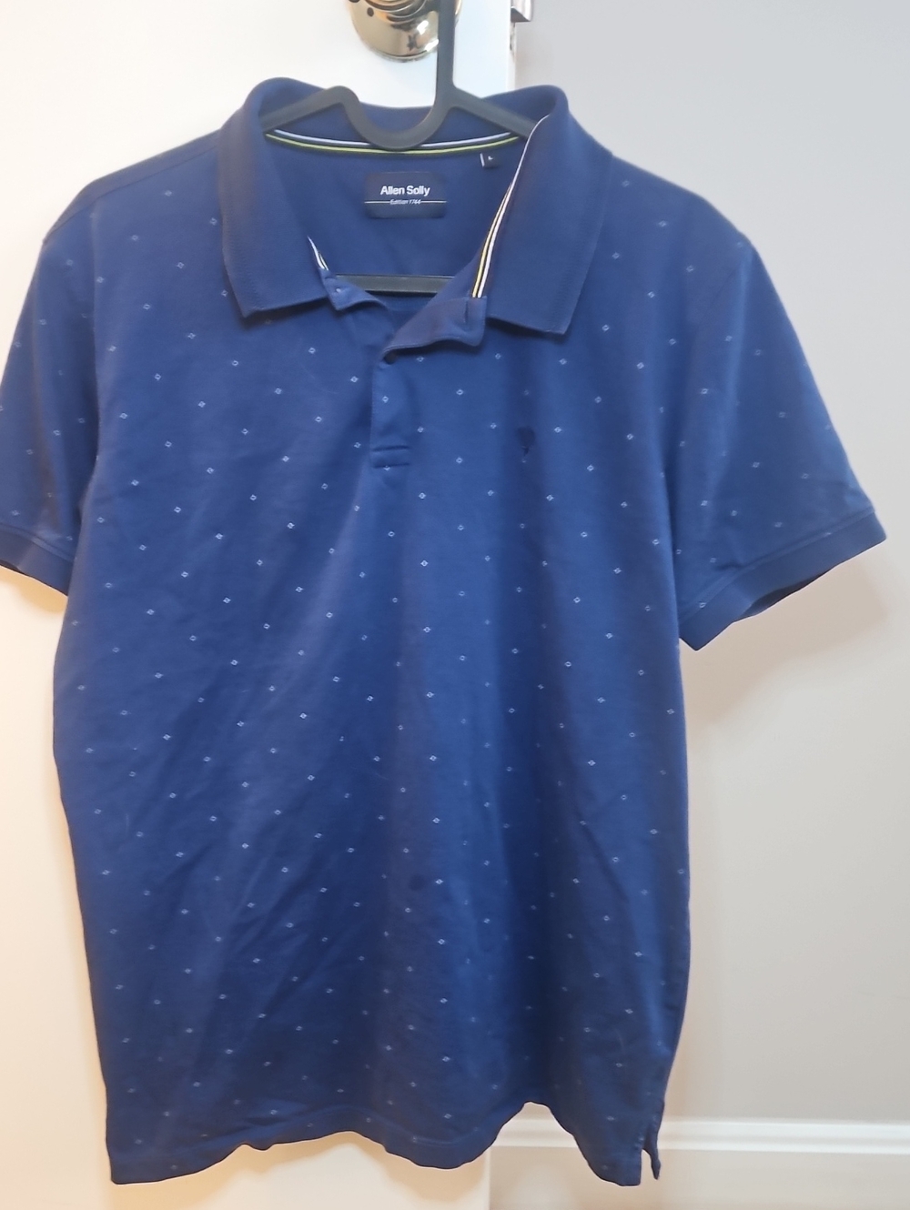 Allen Solly Men's Deep Blue Polo with Micro Dot Pattern